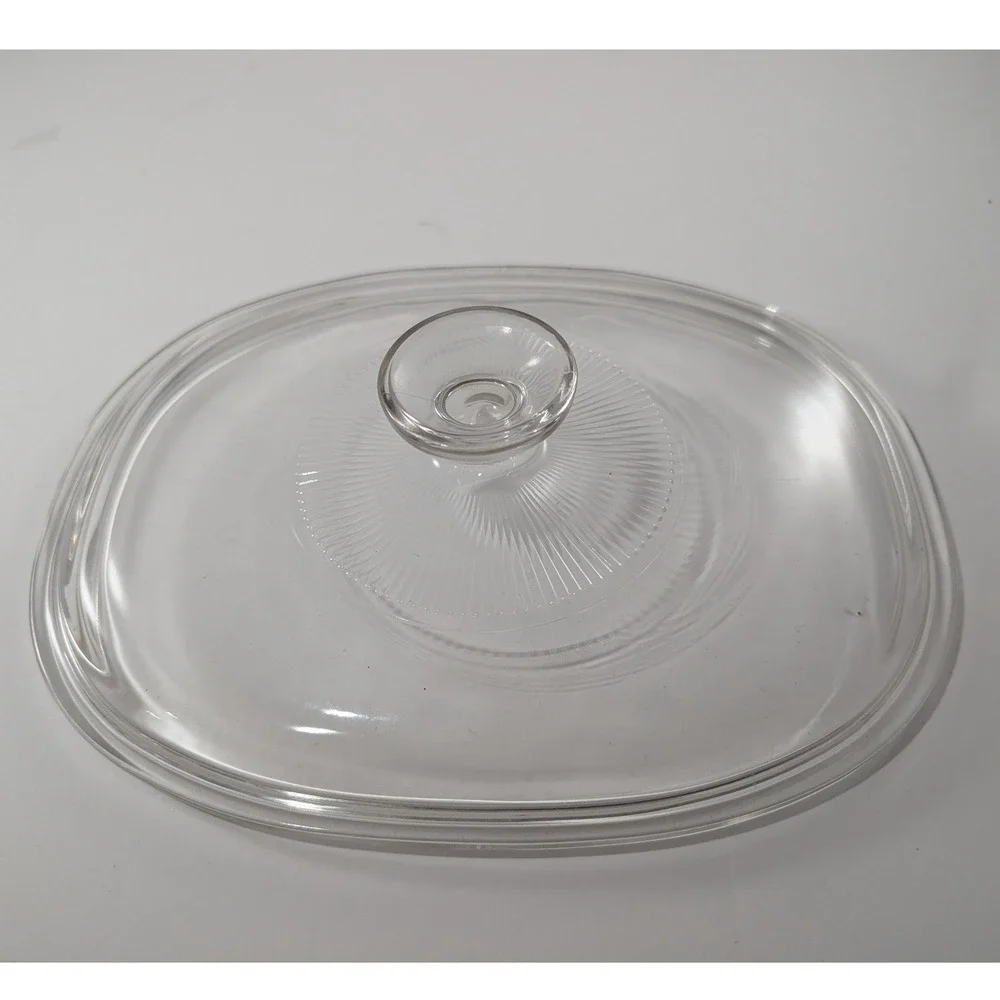 Pyrex F-12-C Clear Glass Oval Casserole Replacement Lid 8.5x6.5 1.5 Qt Dish